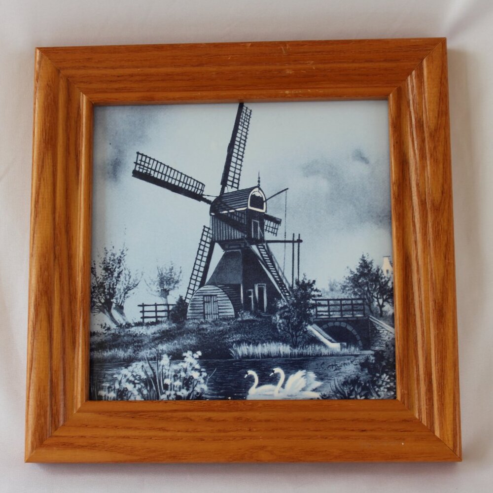 Vintage Delft Blue Decorative Ceramic Tile Wall Decor